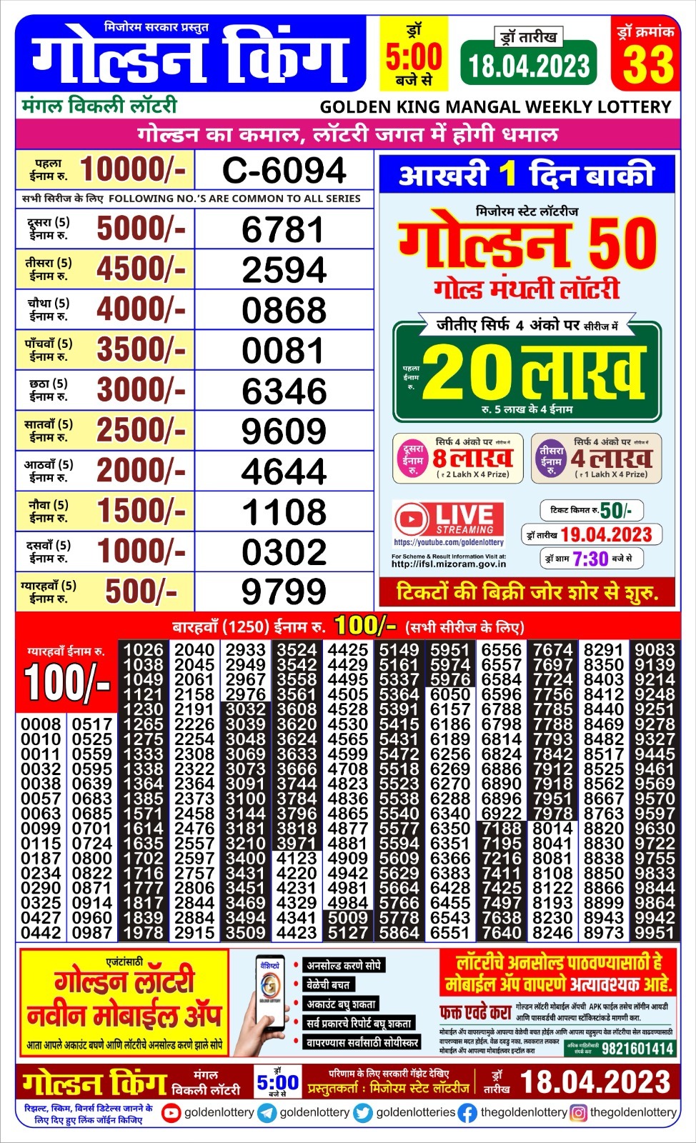 Lottery Result Today April 18, 2023