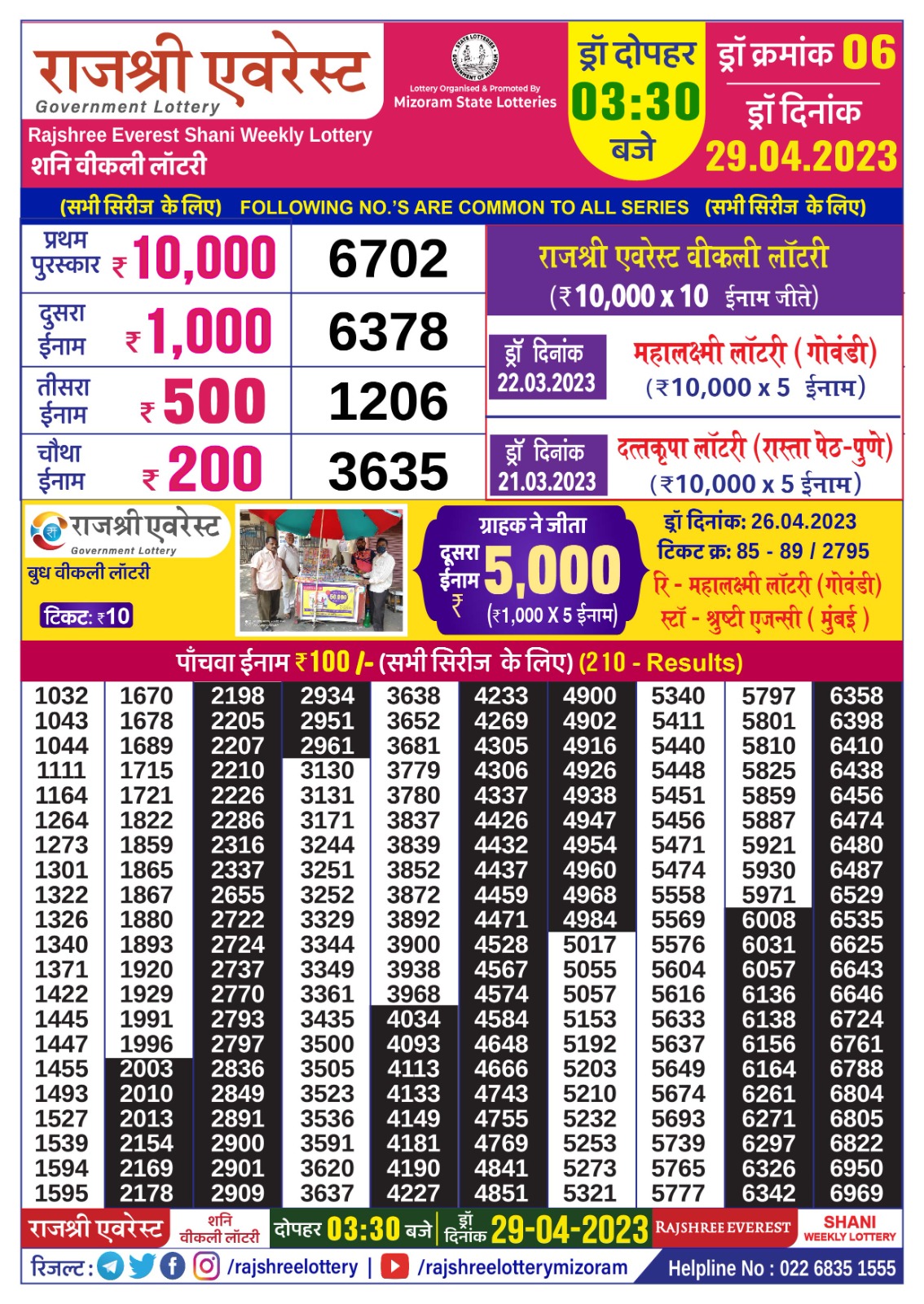 Lottery Result Today April 29, 2023