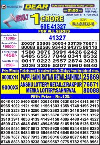 Lottery Result Today May 17, 2023