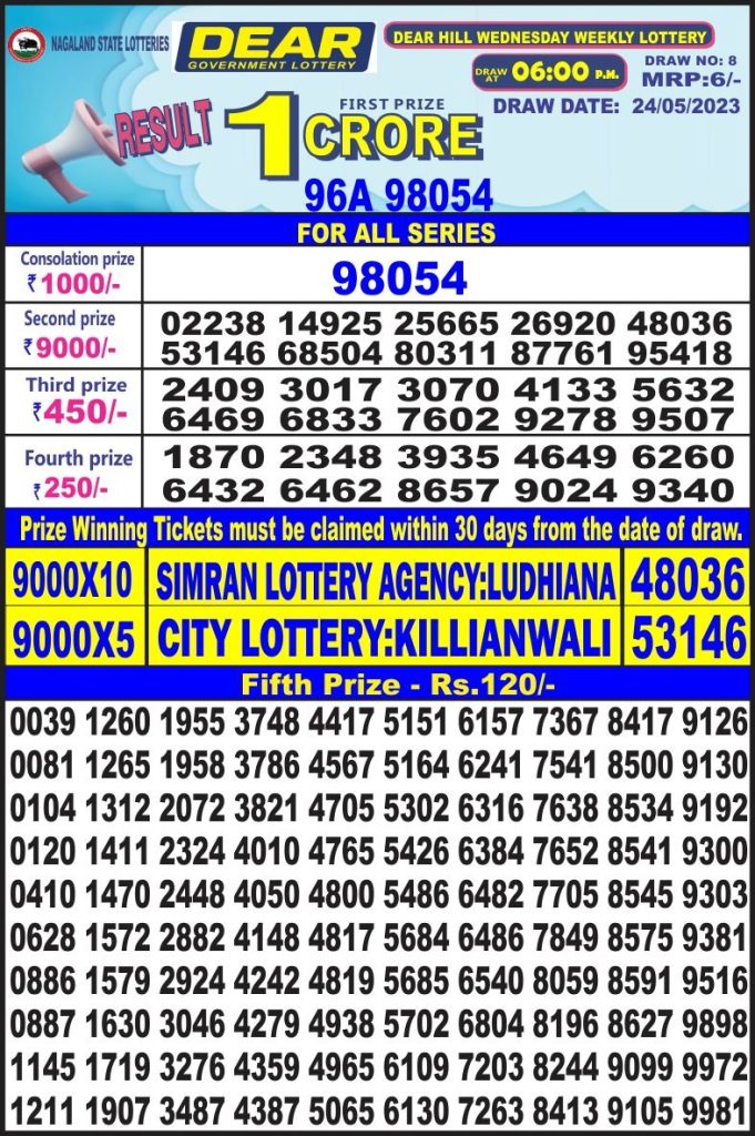 Lottery Result Today May 24, 2023