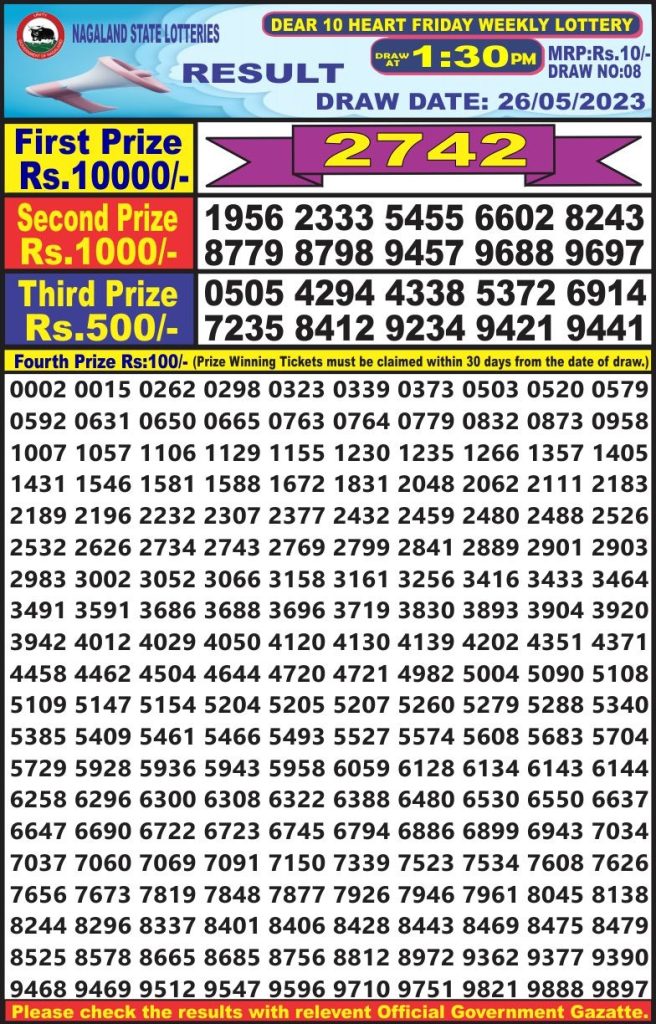 Lottery Result Today May 26, 2023