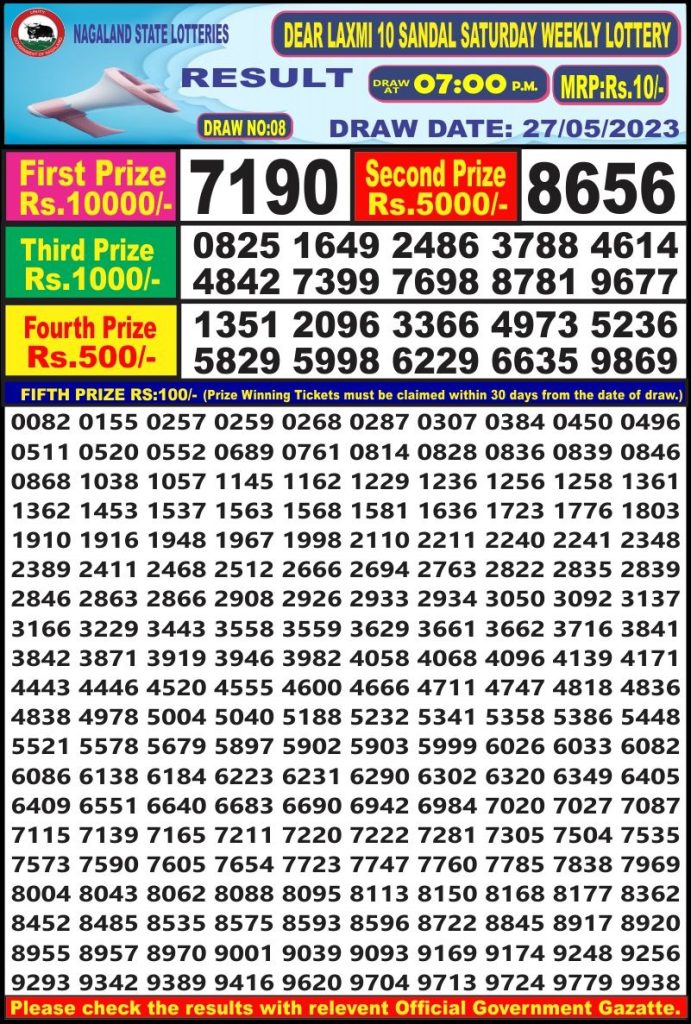 Lottery Result Today May 27, 2023