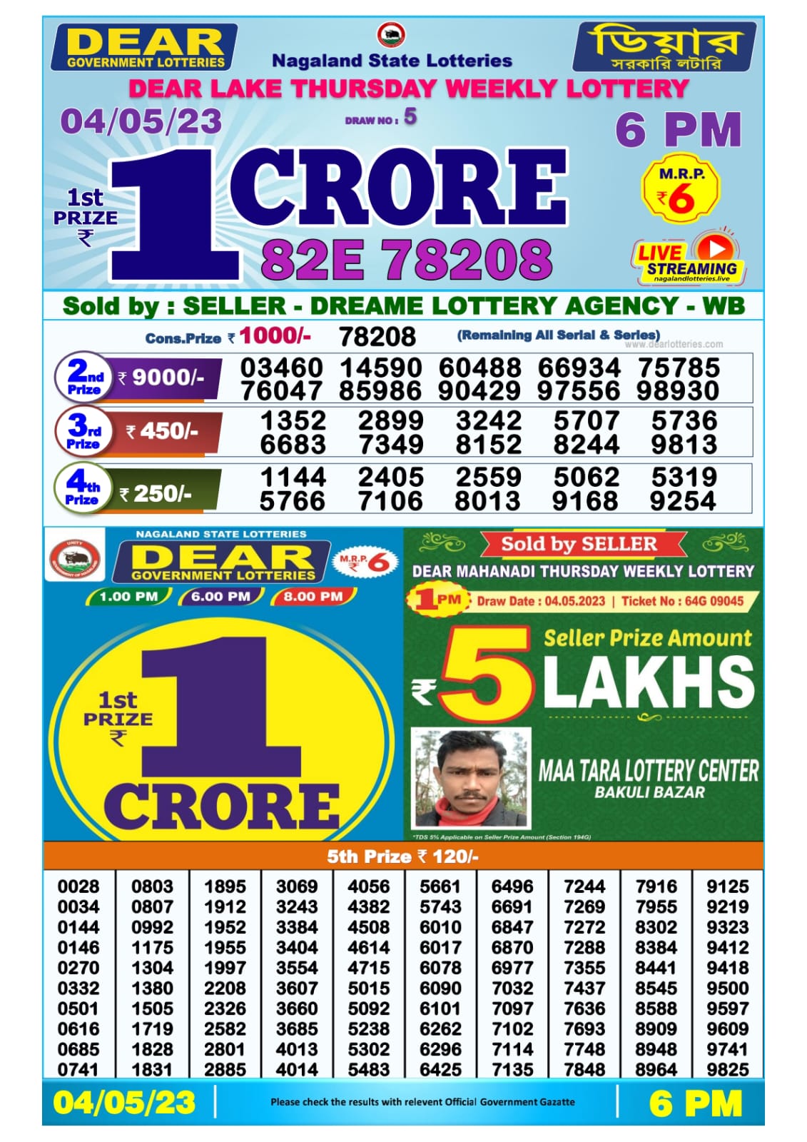 Lottery Result Today May 4, 2023