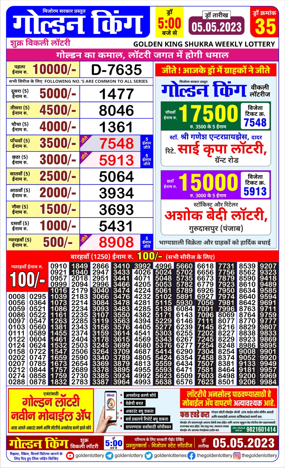 Lottery Result Today May 5, 2023