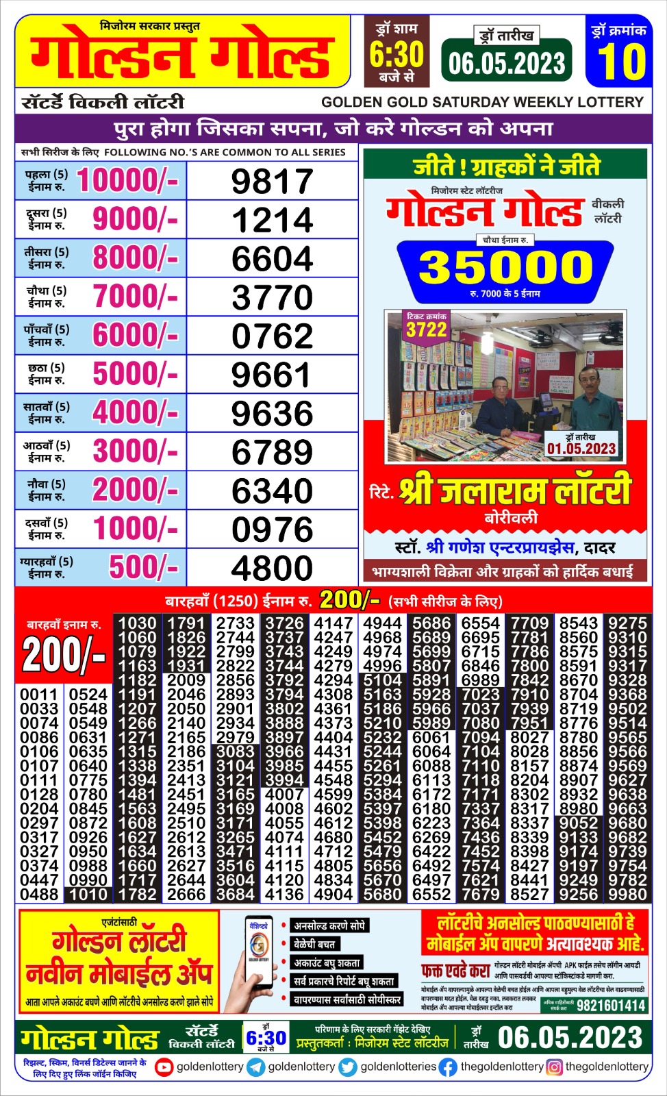 Lottery Result Today May 6, 2023