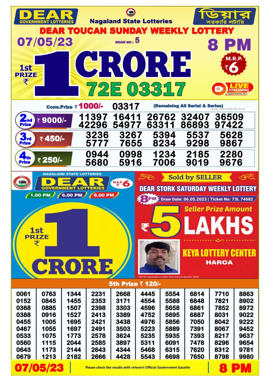 Lottery Result Today May 7, 2023