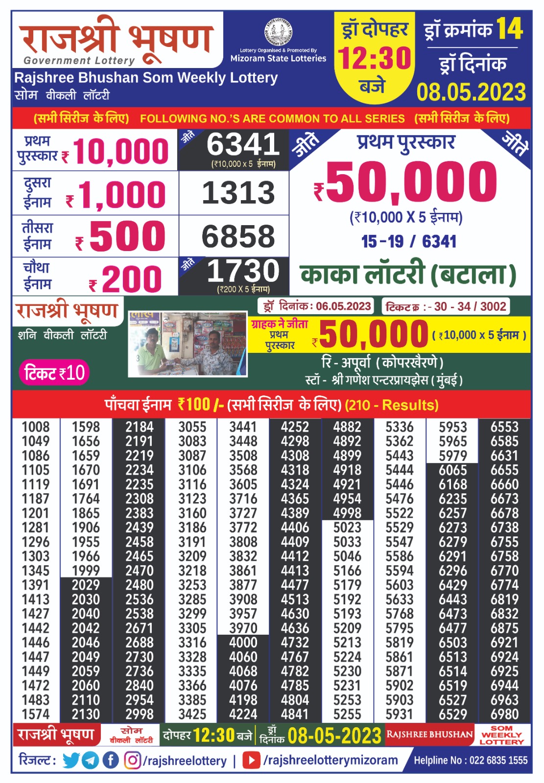 Lottery Result Today May 8, 2023