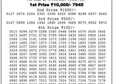 Lottery Result Today May 17, 2023