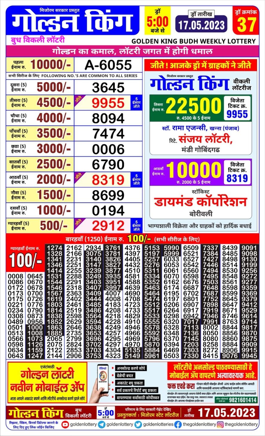 Lottery Result Today May 17, 2023