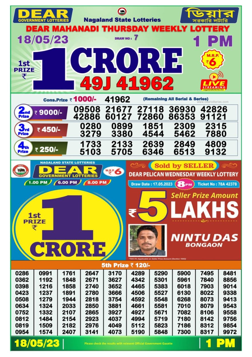 Lottery Result Today May 18, 2023