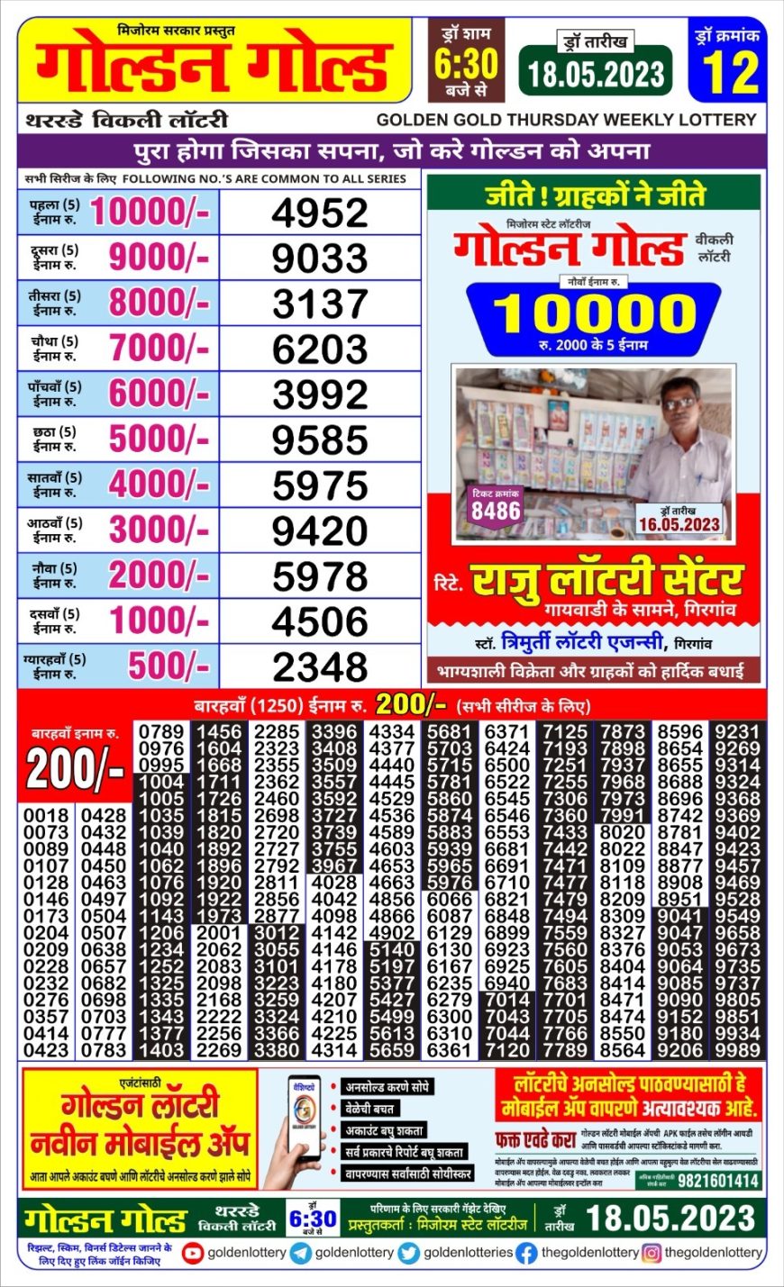 Lottery Result Today May 18, 2023