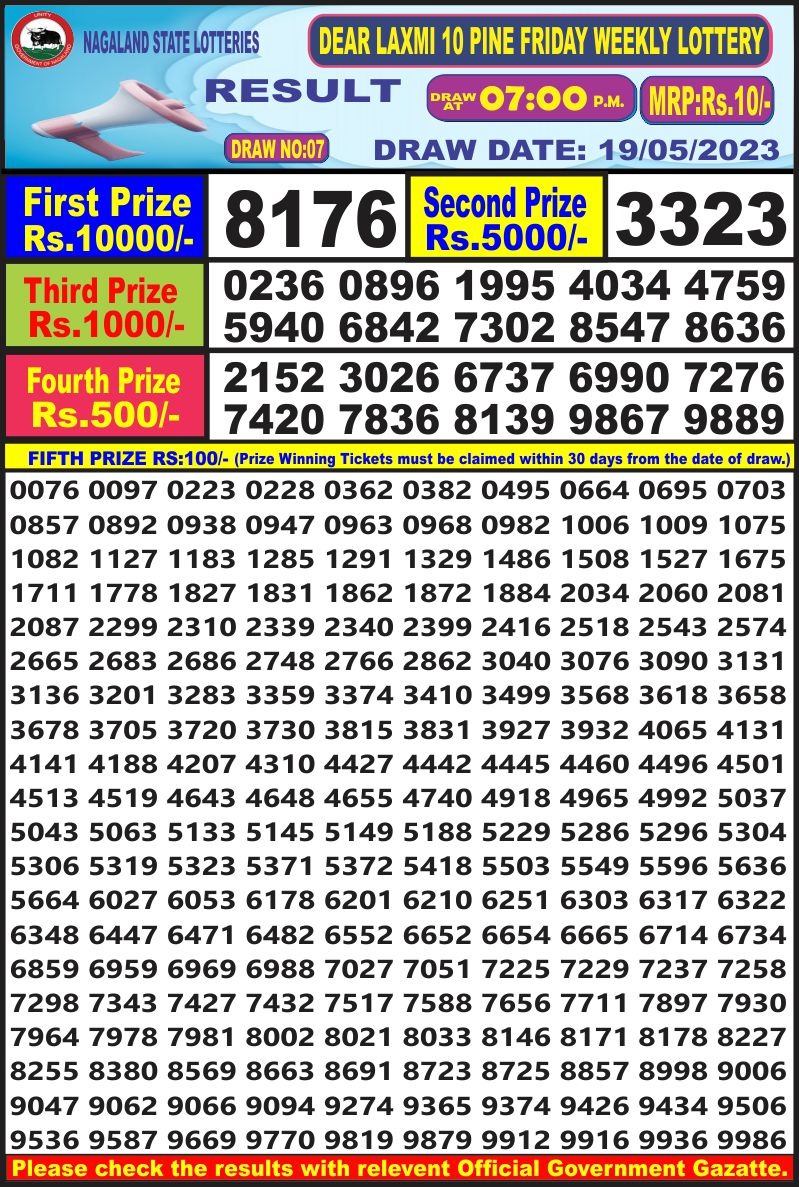 Lottery Result Today May 19, 2023