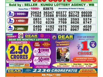 Lottery Result Today May 20, 2023