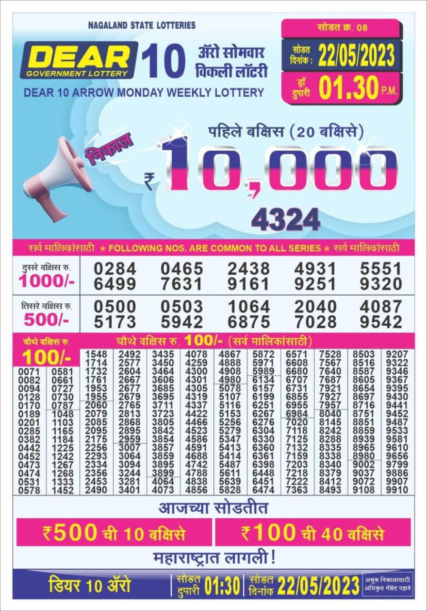 Lottery Result Today May 22, 2023