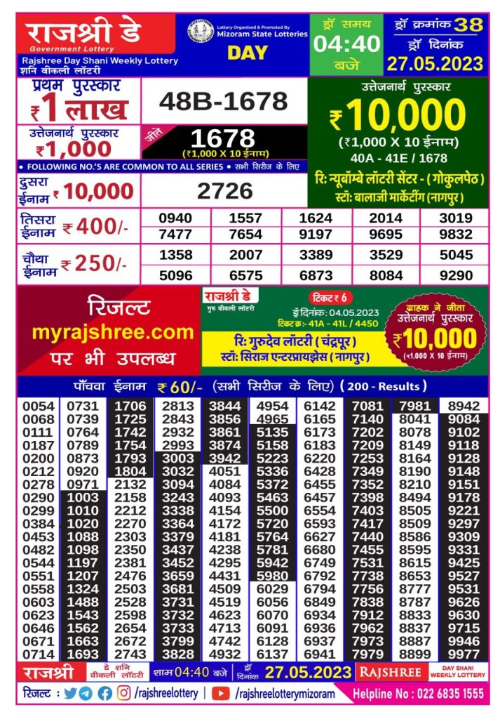 Lottery Result Today May 27, 2023