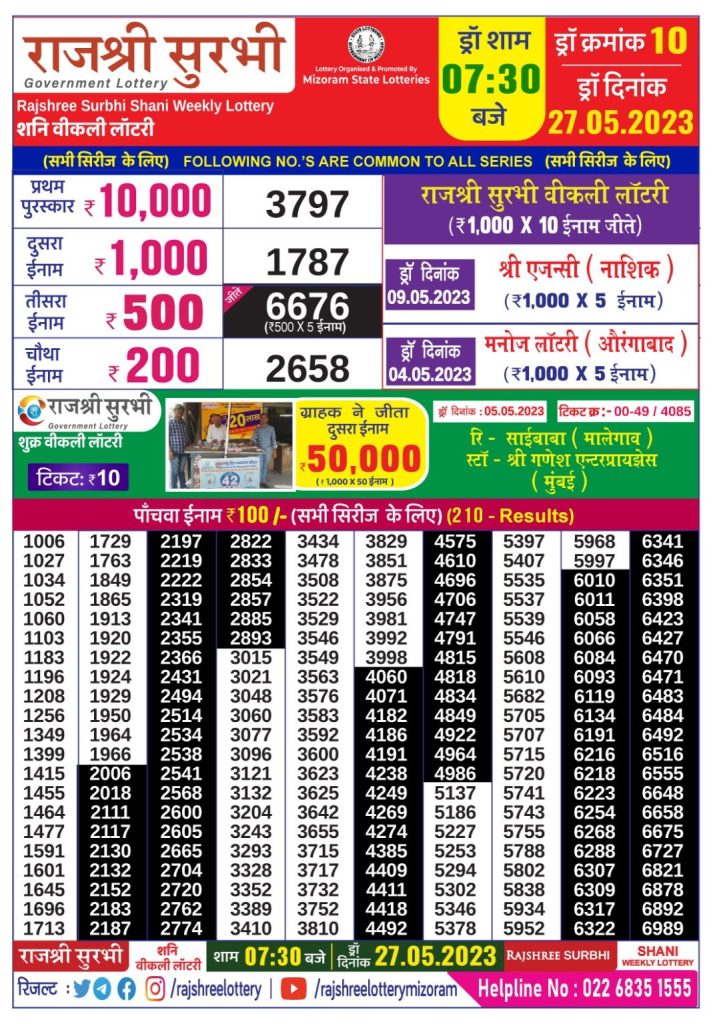 Lottery Result Today May 27, 2023