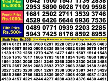 Lottery Result Today June 15, 2023