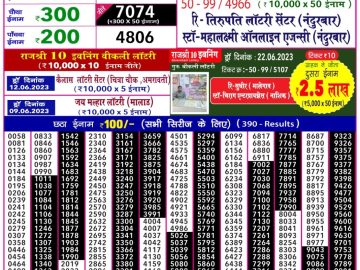 Lottery Result Today June 30, 2023