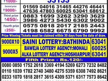 Lottery Result Today June 9, 2023