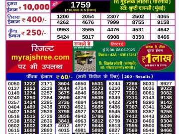 Lottery Result Today June 10, 2023