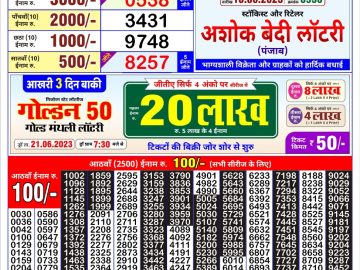 Lottery Result Today June 18, 2023