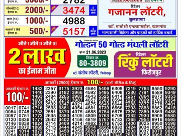 Lottery Result Today June 22, 2023