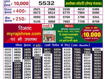 Lottery Result Today June 25, 2023