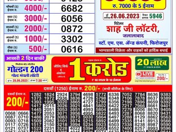 Lottery Result Today June 26, 2023