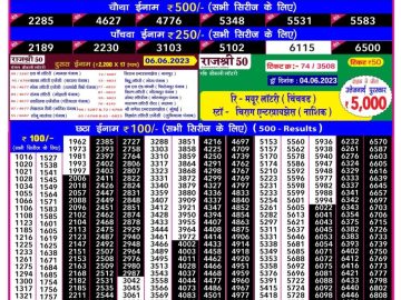 Lottery Result Today June 6, 2023