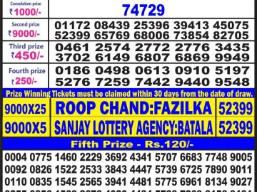 Lottery Result Today July 16, 2023