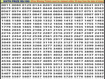 Lottery Result Today July 20, 2023