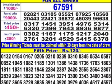 Lottery Result Today July 20, 2023