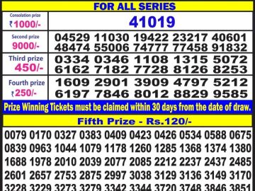 Lottery Result Today July 22, 2023