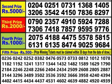 Lottery Result Today July 30, 2023