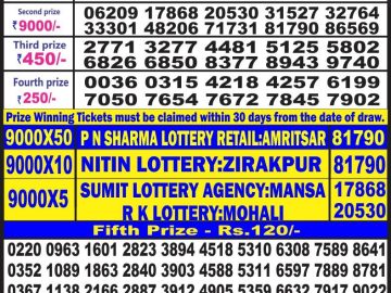 Lottery Result Today July 30, 2023