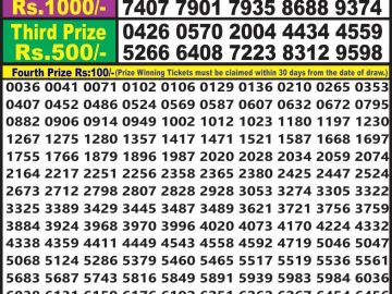 Lottery Result Today July 31, 2023