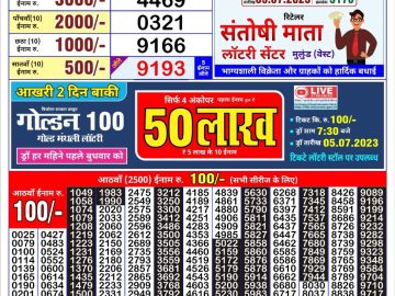 Lottery Result Today July 31, 2023