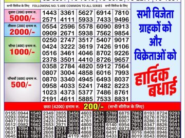 Lottery Result Today July 5, 2023