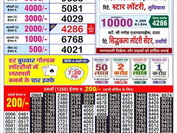 Lottery Result Today July 7, 2023