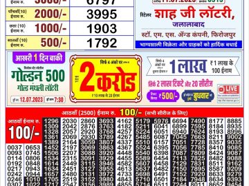 Lottery Result Today July 11, 2023