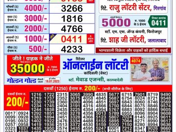 Lottery Result Today July 20, 2023