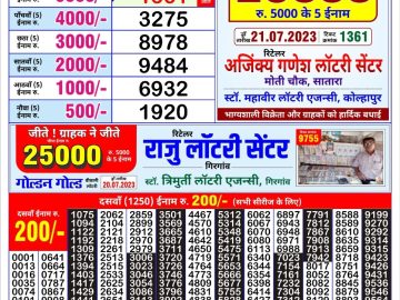 Lottery Result Today July 21, 2023