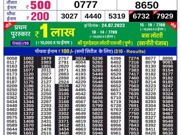 Lottery Result Today July 24, 2023