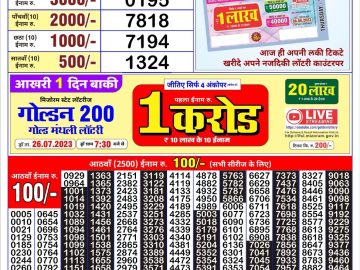 Lottery Result Today July 25, 2023