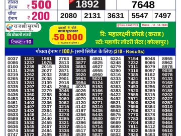 Lottery Result Today July 25, 2023