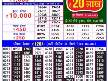 Lottery Result Today July 26, 2023