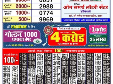 Lottery Result Today July 26, 2023