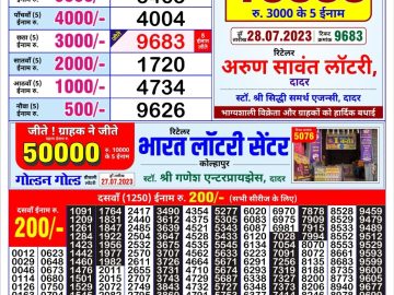 Lottery Result Today July 28, 2023