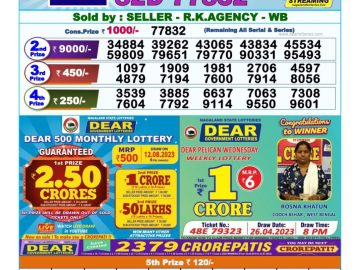 Lottery Result Today July 30, 2023