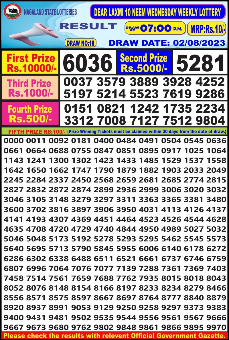 Lottery Result Today August 2, 2023